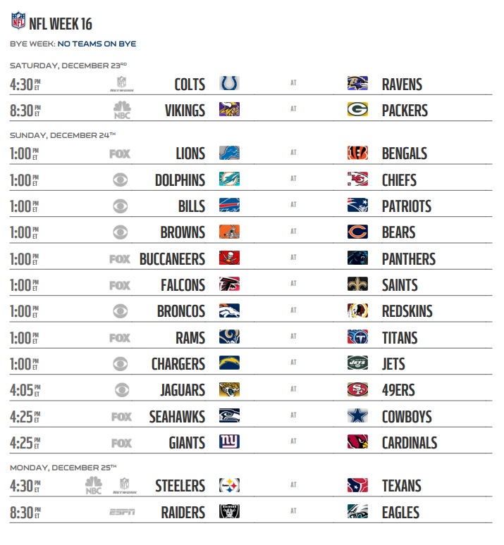 Printable Nfl Week 11 Schedule Customize and Print